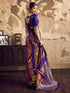 Vasthrlay Vasthrlaywomensbluesatinethnicmotifprinttasselsandlatkanssareewithunstitchedblousepiece Sareeforwoman Designersareeforwomen Rj Ethnic Wear