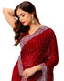 Vasthrlay Chiffon Scalloped Unstitched Maroon Saree