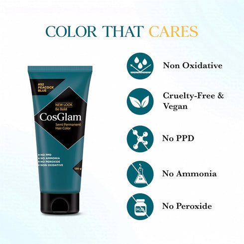 Cosglam Semi Permanent Hair Color Peacock Blue (#52)