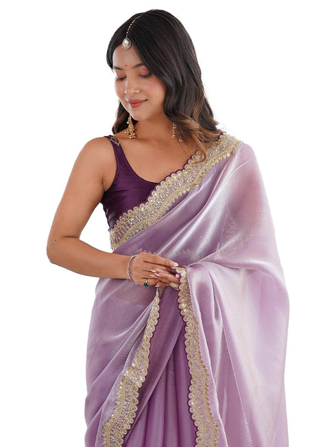 Vasthrlay Lavender Embroidery Unstitched Kr Ethnic Wear