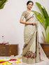 Vasthrlay Weaving Printed Off White Off White Saree
