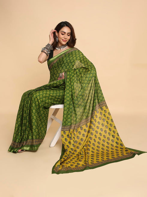 Vasthrlay Lightweight Breathable Traditional Printed Saree
