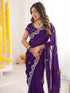 Vasthrlay Sequins Embroidery Green Saree
