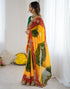 Vasthrlay Georgette Bandhani Unstitched Maroon Saree
