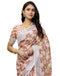 Vasthrlay Womens Cotton White And Red Saree With Unstitched Blouse Piece