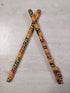 Saudeep India Brocade Lace Decorated Wooden LED Dandiya Sticks