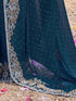 Vasthrlay Scalloped Embroidery Dark Saree