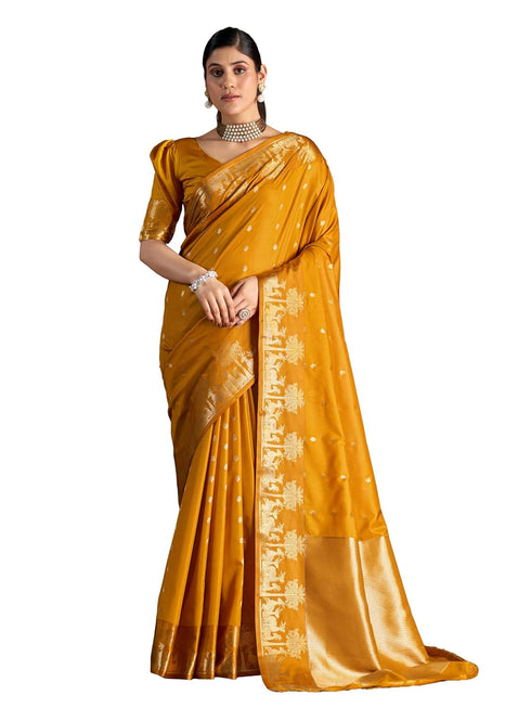 Vasthrlay Women's Kanjivaram Silk Unstitched Saree