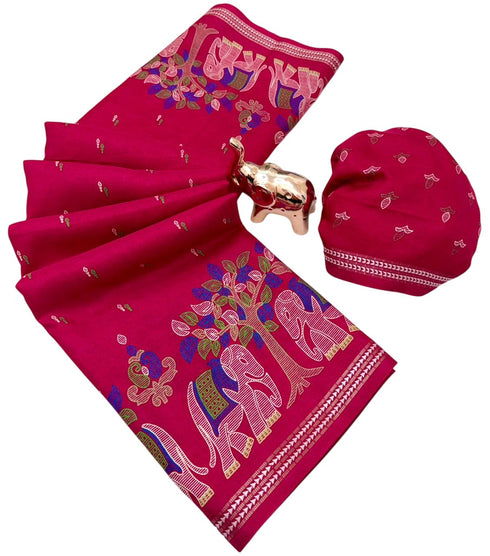 Vasthrlay Kalamkari Elephant Contrast