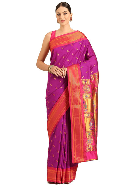 Vasthrlay Paithani Purple Saree