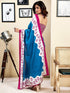 Vasthrlay Womens Printed Unstitched White Saree