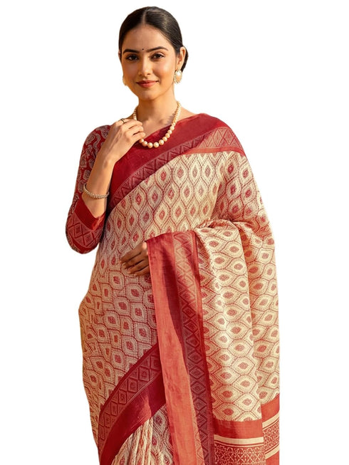 Vasthrlay Banglori Printed Dusty Saree