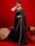 Vasthrlay Shimmer Scalloped Unstitched Maroon Saree