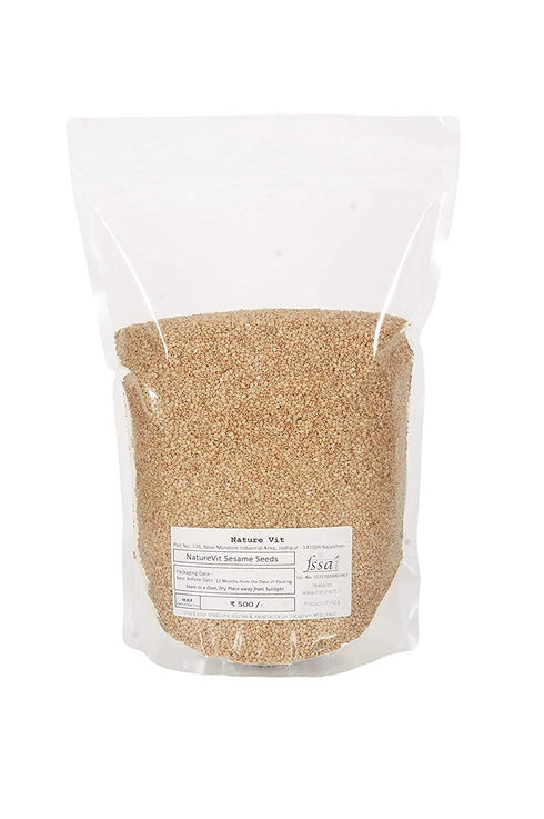 NatureVit White Sesame Seeds Premium Quality Raw Til for Cooking & Baking