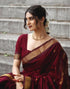 Vasthrlay Banarasi Jacquard Unstitched Dark Green Saree