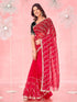 Vasthrlay Sequins Embroidery Red Saree