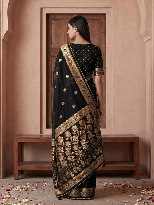 Vasthrlay Georgette Printed Unstitched Maroon Saree
