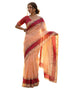 Vasthrlay Womens Printed Unstitched Peach Saree