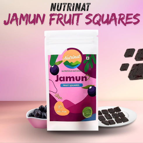 Nutrinat Jamun Fruit Squares | Dried Jamun Bites