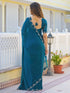 Vasthrlay Scalloped Embroidery Yellow Saree