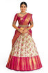 Vasthrlay Renvaani Fashion Kanjivaram Silk Half Saree Set With Dupatta - Pink Flower