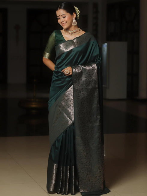 Vasthrlay Saree Kanjivaram Silk Pari Dark