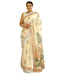 Vasthrlay Womens Printed Unstitched Off White Saree