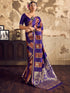Vasthrlay Vasthrlaywomensbluesatinethnicmotifprinttasselsandlatkanssareewithunstitchedblousepiece Sareeforwoman Designersareeforwomen Rj Ethnic Wear