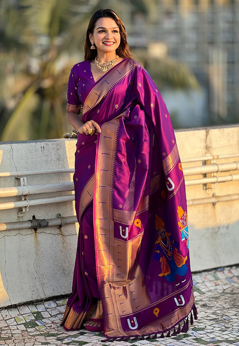 Vasthrlay Kanjivaram Paithani Unstitched Mahendi Ethnic Wear