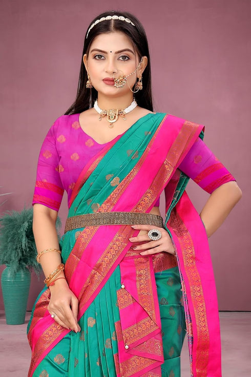 Vasthrlay Paithani Maharashtrian Contrast Traditional
