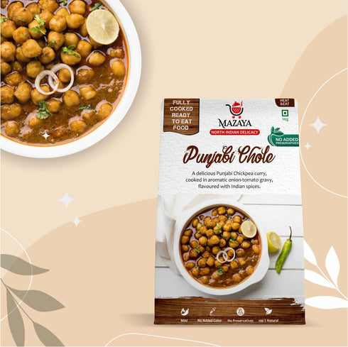 MAZAYA Heat & Eat Fully Cooked Ready to Eat Punjabi Chole with No Added Preservatives