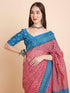 Vasthrlay Cotton Printed Mulmul Blue Saree