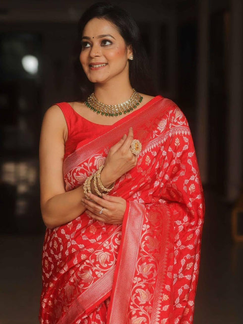 Vasthrlay Banarasi Unstitched Saree