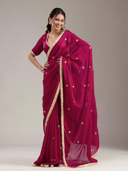 Vasthrlay Embroidery Unstitched Darkpink Ethnic Wear