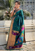Vasthrlay Kanjivaram Paithani Unstitched Mahendi Ethnic Wear
