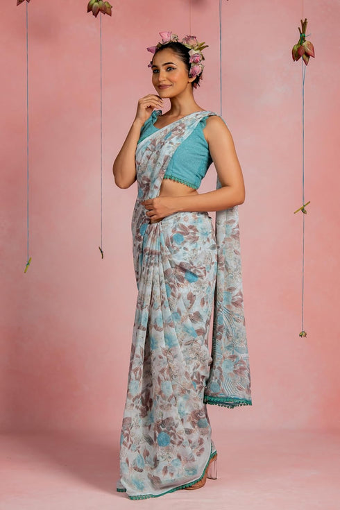 Vasthrlay Fashion Chiffon Georgette Printed Ethnic Wear