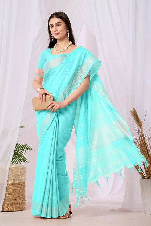 Vasthrlay Unstitched Double Line Orange Free Ethnic Wear