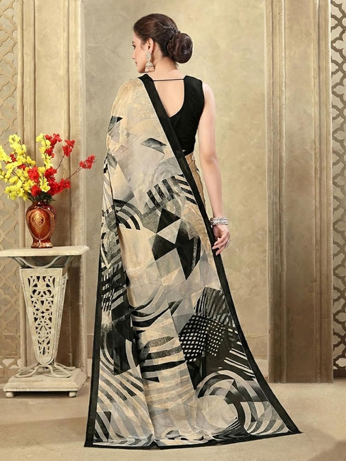 Vasthrlay Printed Off White1 White Saree
