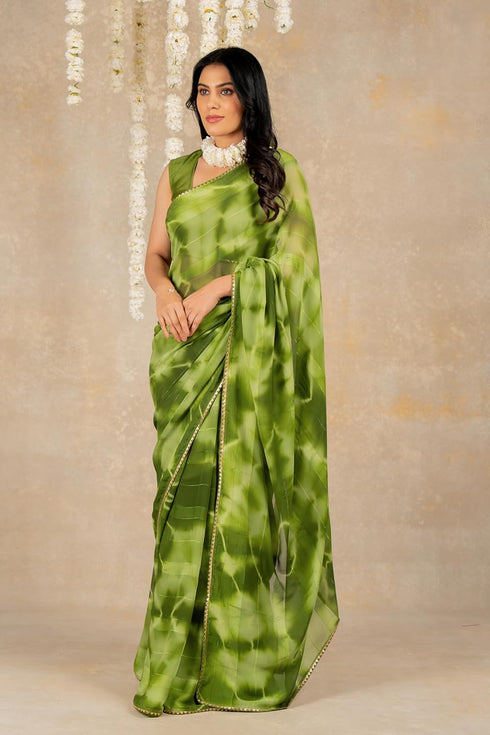 Vasthrlay Fashion Chiffon Shibori Printed Ethnic Wear