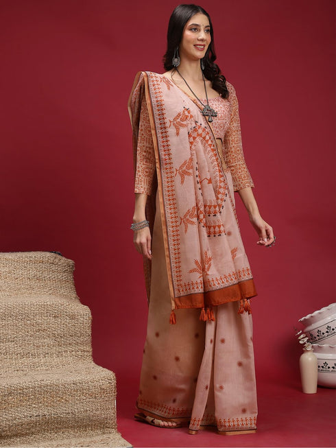 Vasthrlay Madhubani Printed Unstitched Hs Ethnic Wear