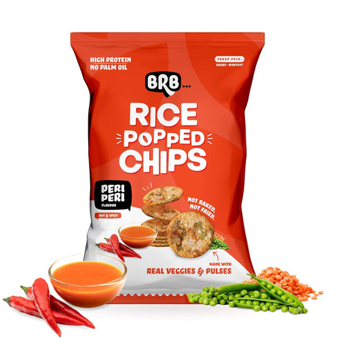 BRB Rice Popped Chips | Peri Peri Flavour 48gm