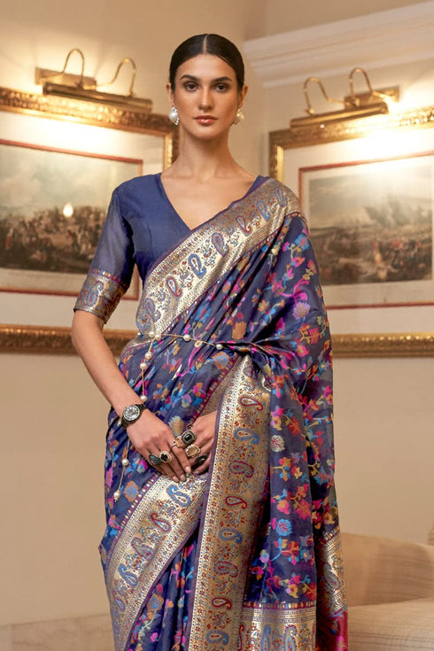 Vasthrlay Kanjivaram Handloom Kashmiri Ethnic Wear