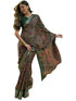 Vasthrlay Georgette Jacquard Unstitched Black Saree