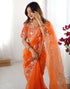 Vasthrlay Georgette Embroidery Mustard Mustard Yellow Saree