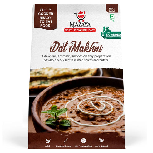 MAZAYA Heat & Eat Fully Cooked Ready To Eat Dal Makhni (Veg)