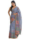Vasthrlay Womens Printed Unstitched Light Green Saree