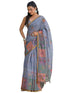 Vasthrlay Womens Printed Unstitched Light Green Saree