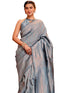 Vasthrlay Womens Kanjivaram Unstitched Dusty Pink Saree