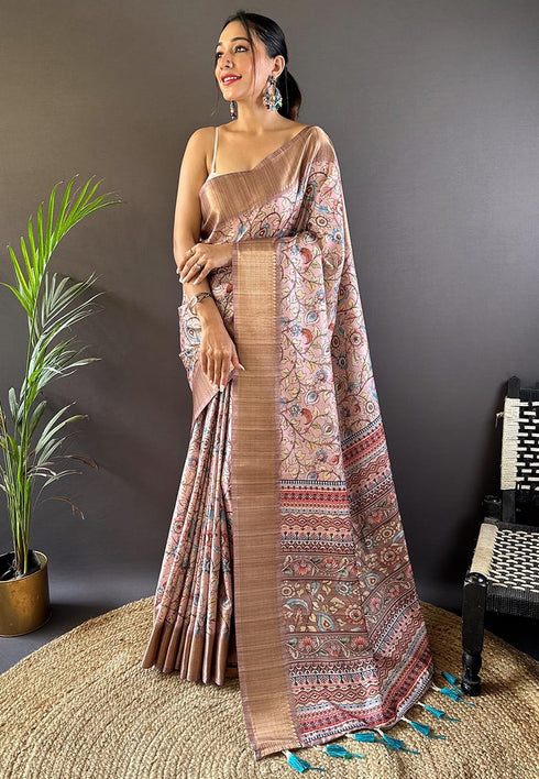 Vasthrlay Kanjivaram Kalamkari Printed Ethnic Wear