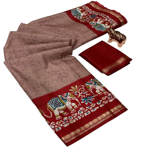 Vasthrlay Kalamkari Elephant Contrast